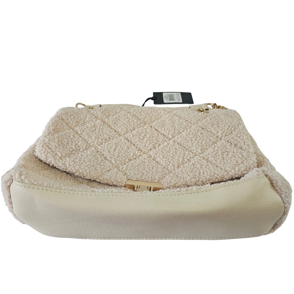 NWT Rachel Zoe Angelica Shoulder Bag Purse Bone Beige Tufted Gold Chain Leopard - Picture 8 of 10